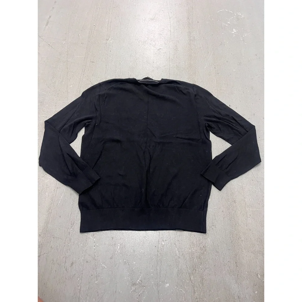 Banana Republic Luxe Sweater Mens Large Black V-Neck Long Sleeve Cozy Minimalist